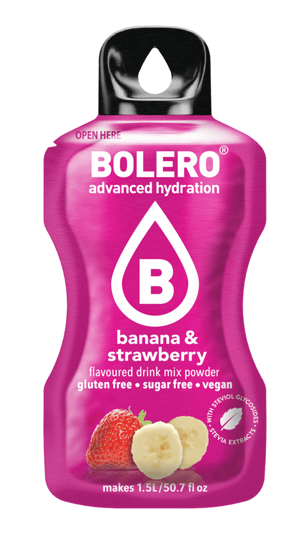 Bolero® Banaan & Aardbei | 9g | 1,5L Box 24 Stuks - Ripped8